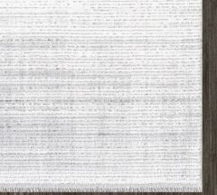 Artemis Halı Runner 5008A Gri Kemik Akrilik Saçaklı Modern Oturma Odası ve Salon Halısı