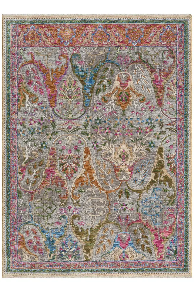 Seyran Halı Monde Multi 800 Etnik Desen Dokuma Taban Polyester Klasik Şık Halı