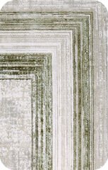 Nexus Halı Nalia 4005 Yeşil Akrilik Saçaklı Çerçeveli Klasik Halı