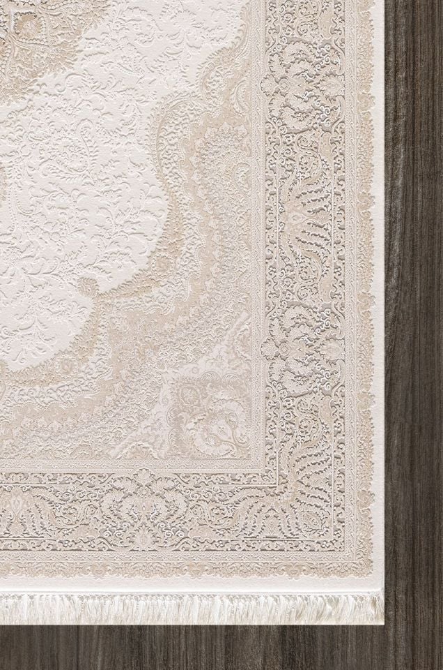 Artemis Halı Palace 5202C Krem Vizon Viskon Akrilik Çerçeveli Motifli Klasik Salon Halısı