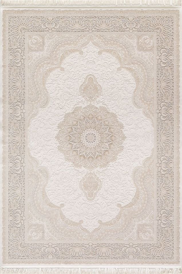 Artemis Halı Palace 5202C Krem Vizon Viskon Akrilik Çerçeveli Motifli Klasik Salon Halısı