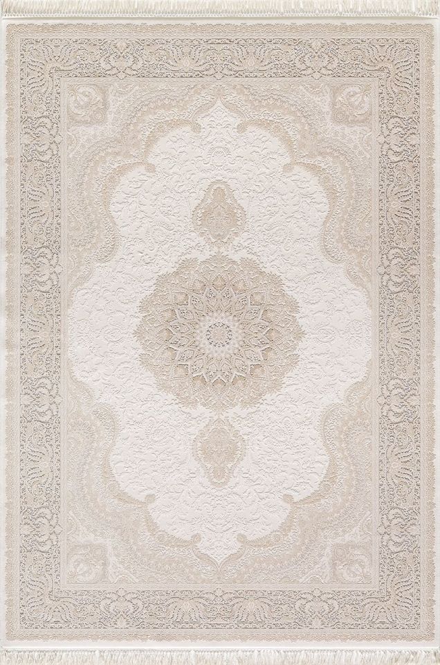 Artemis Halı Palace 5202C Krem Vizon Viskon Akrilik Çerçeveli Motifli Klasik Salon Halısı