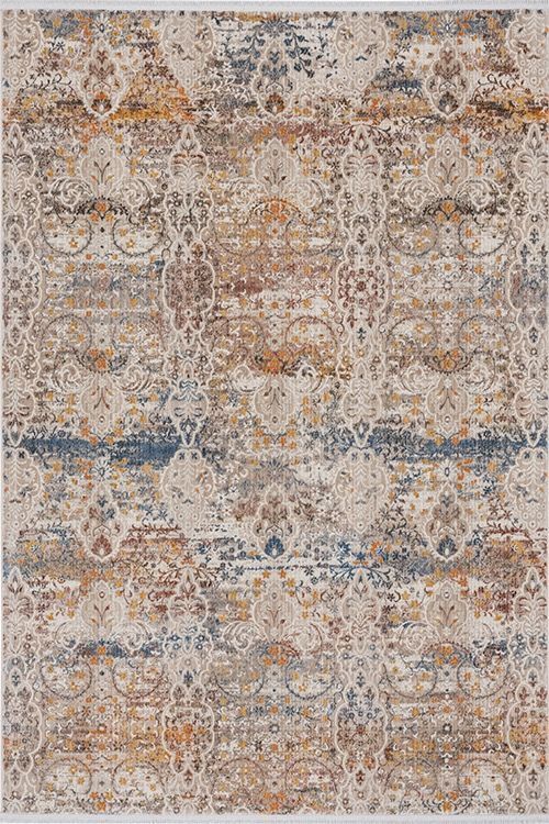 Seyran Halı Asır 250 Beıge Polyester Modern Şık Yumuşak Dokulu Saçaklı Halı