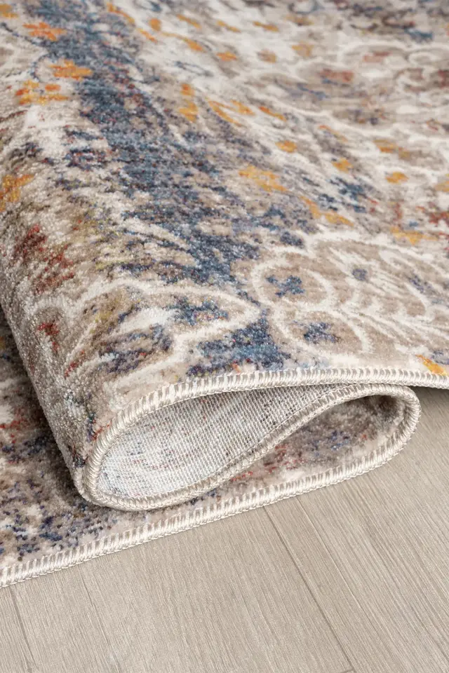 Seyran Halı Asır 250 Beıge Polyester Modern Şık Yumuşak Dokulu Saçaklı Halı