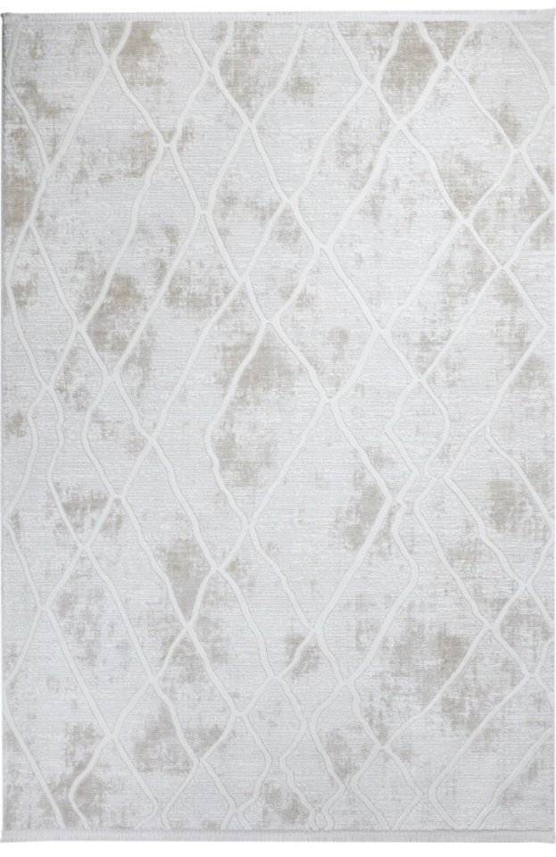 Louis Casa Emerald 0593A Bej Krem Modern Saçaklı Yumuşak Dokulu Halı