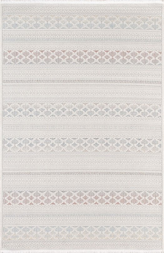 Atlas Halı Joli GJ02A Krem Bej Hav Toz Vermeyen Etnik Desenlere Sahip Modern Halı