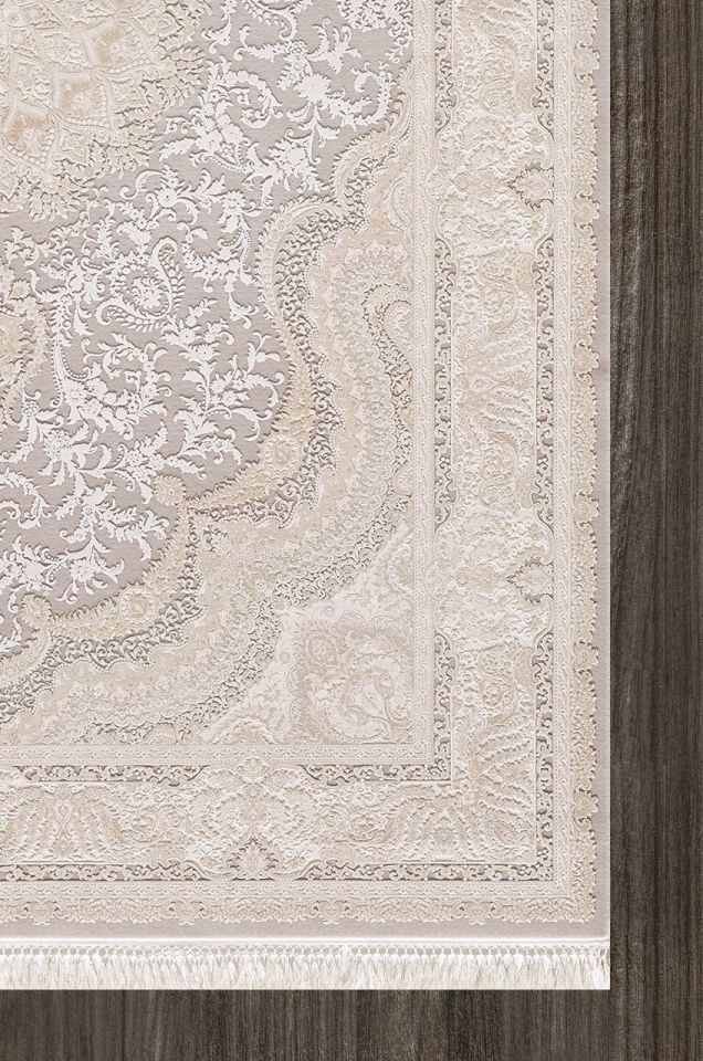 Artemis Halı Palace 5202D Bej Viskon Akrilik Çerçeveli Motifli Klasik Salon Halısı