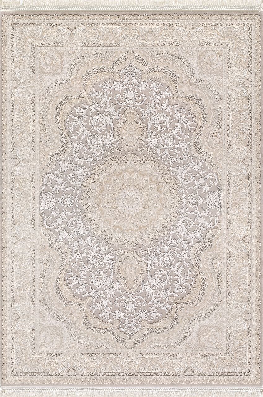Artemis Halı Palace 5202D Krem Vizon Viskon Akrilik Çerçeveli Motifli Klasik Salon Halısı