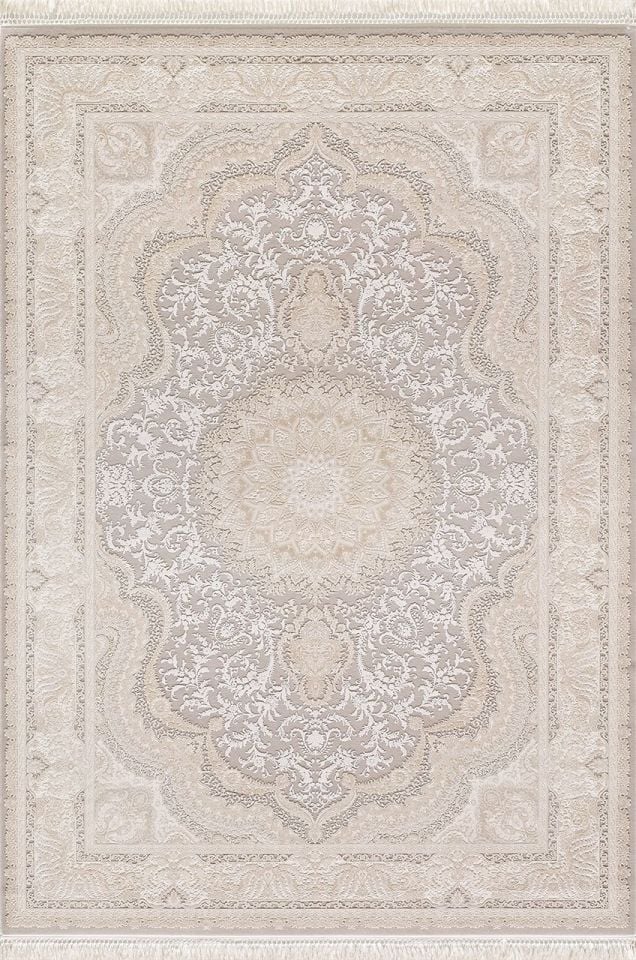 Artemis Halı Palace 5202D Krem Vizon Viskon Akrilik Çerçeveli Motifli Klasik Salon Halısı