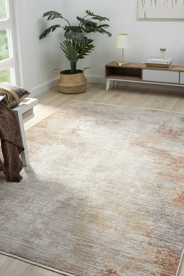 Seyran Halı Peru 10206 Terra Polyester Modern Yumuşak Doku Yüksek Kaliteli Halı