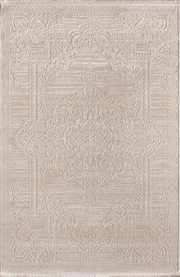 Artemis Halı Lia 01132B Krem Gri Akrilik Klasik Çerçeveli Oturma Odası ve Salon Halısı