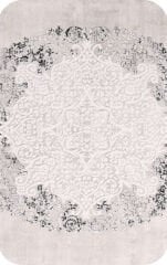 Nexus Halı Nalia 4049 Antrasit Akrilik Saçaklı Çerçeveli Klasik Halı