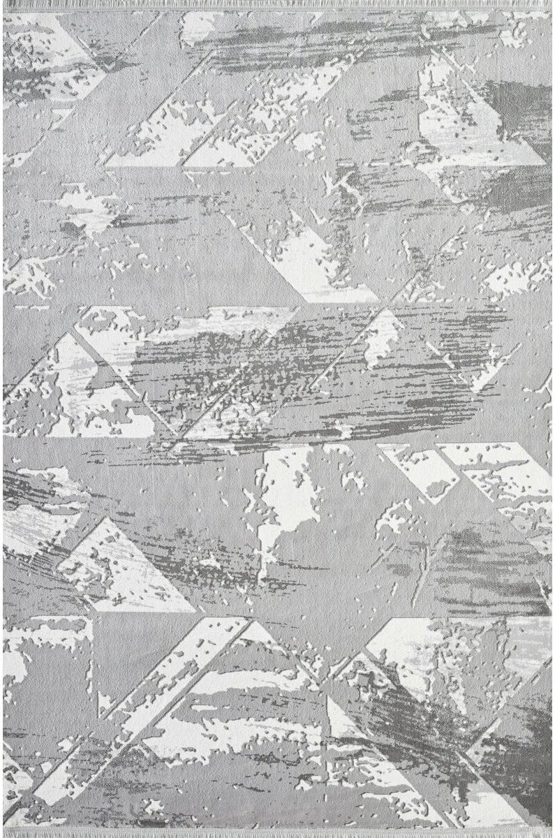Gümüşsuyu Halı Viera 11338 Gri Akrilik Modern Şık Saçaklı Yumuşak Dokulu Halı