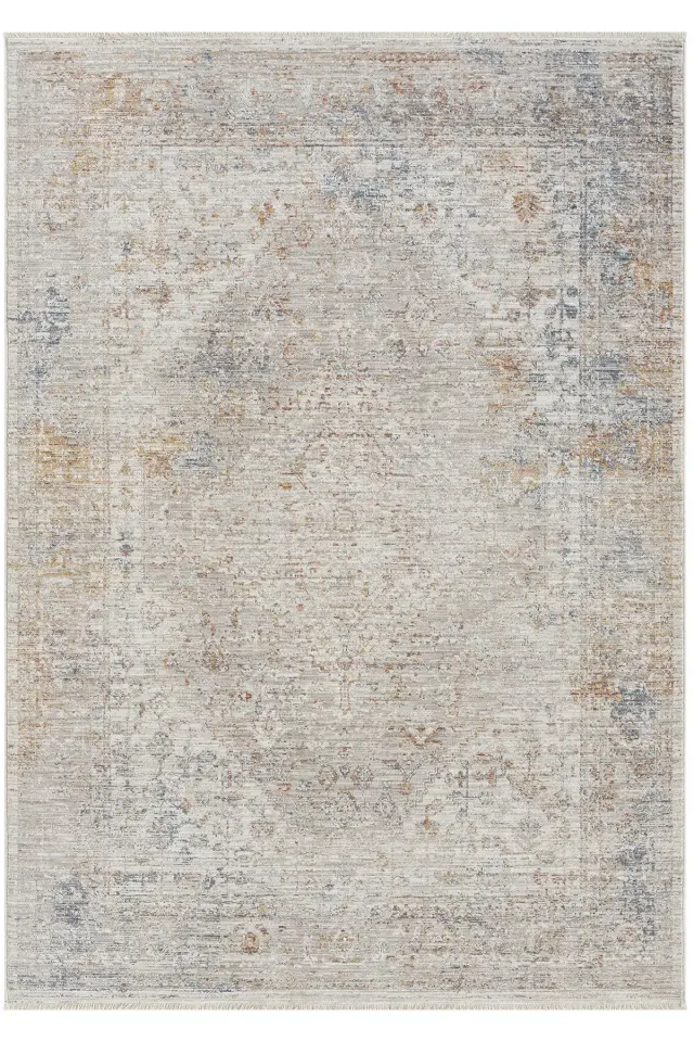 Seyran Halı Peru 10205 Bej Polyester Çerçeveli Yumuşak Doku Yüksek Kaliteli Halı