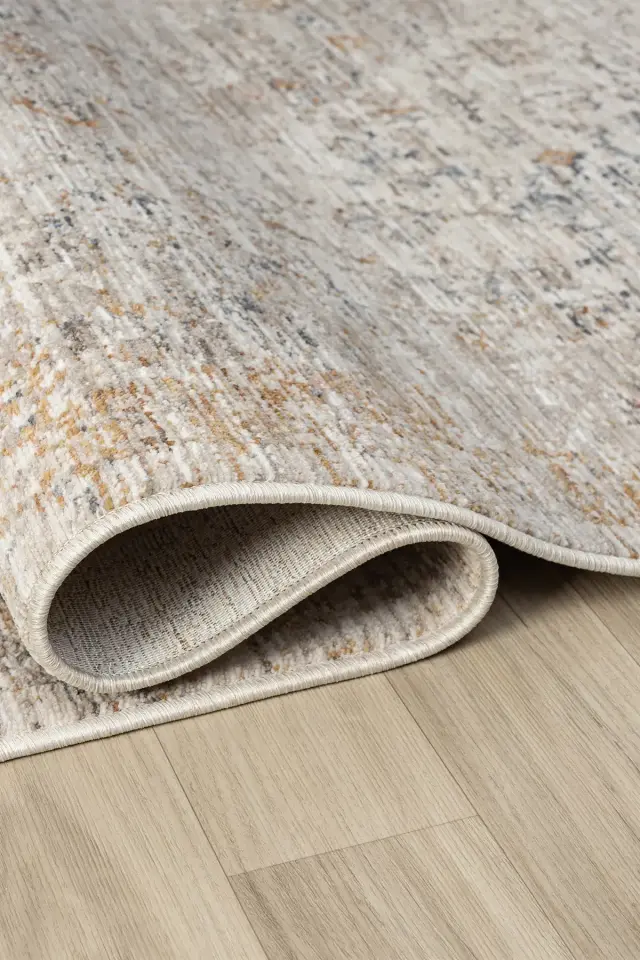 Seyran Halı Peru 10205 Bej Polyester Çerçeveli Yumuşak Doku Yüksek Kaliteli Halı