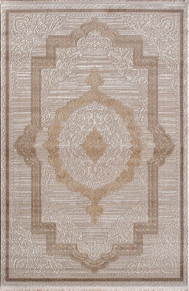 Artemis Halı Lia 01132C Bej Gold Akrilik Klasik Çerçeveli Oturma Odası ve Salon Halısı