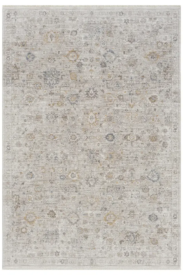 Seyran Halı Peru 10203 Bej Polyester Çerçeveli Yumuşak Doku Yüksek Kaliteli Halı