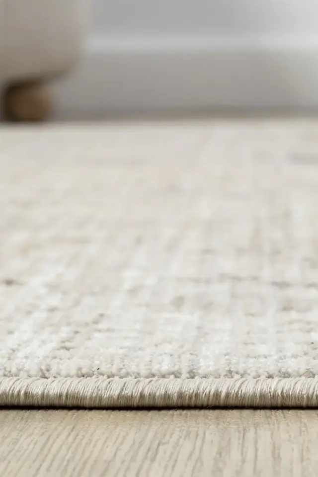 Seyran Halı Peru 10203 Bej Polyester Çerçeveli Yumuşak Doku Yüksek Kaliteli Halı