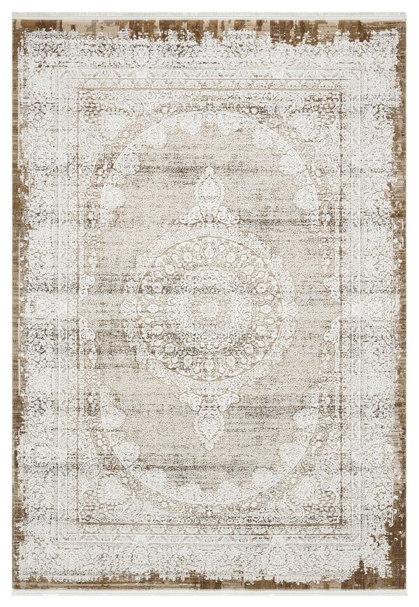 Sanat Halı Mısra 4096 Bej Yüksek Kaliteli Akrilik Modern Şık Halı