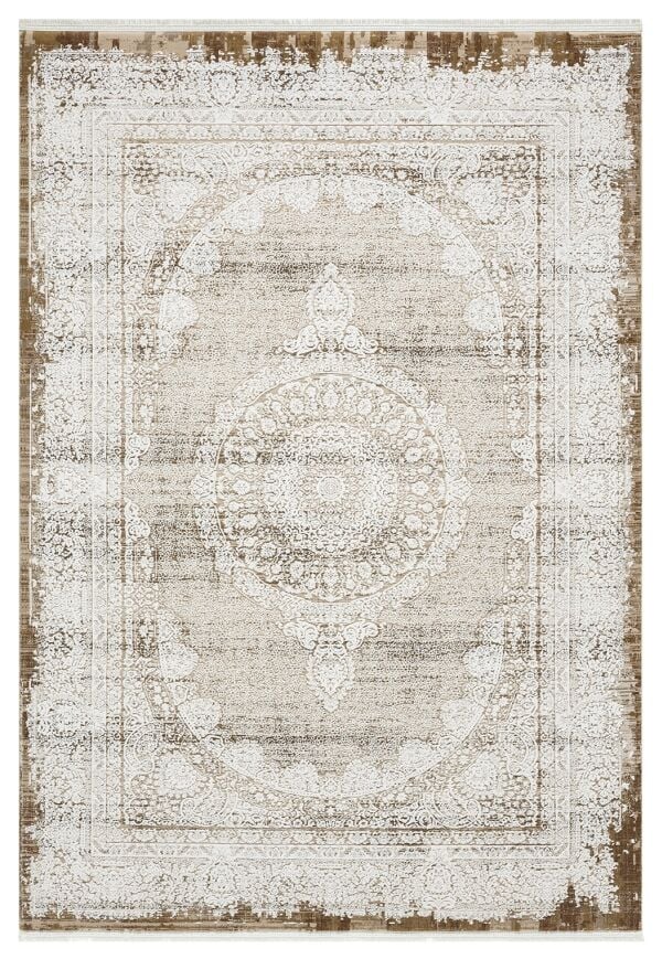 Sanat Halı Mısra 4096 Bej Yüksek Kaliteli Akrilik Modern Şık Halı