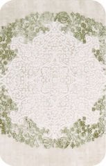 Nexus Halı Nalia 4049 Yeşil Akrilik Saçaklı Çerçeveli Klasik Halı