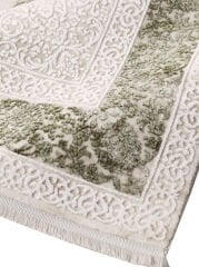 Nexus Halı Nalia 4049 Yeşil Akrilik Saçaklı Çerçeveli Klasik Halı