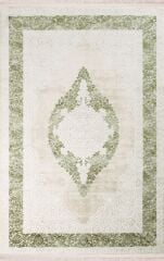 Nexus Halı Nalia 4049 Yeşil Akrilik Saçaklı Çerçeveli Klasik Halı