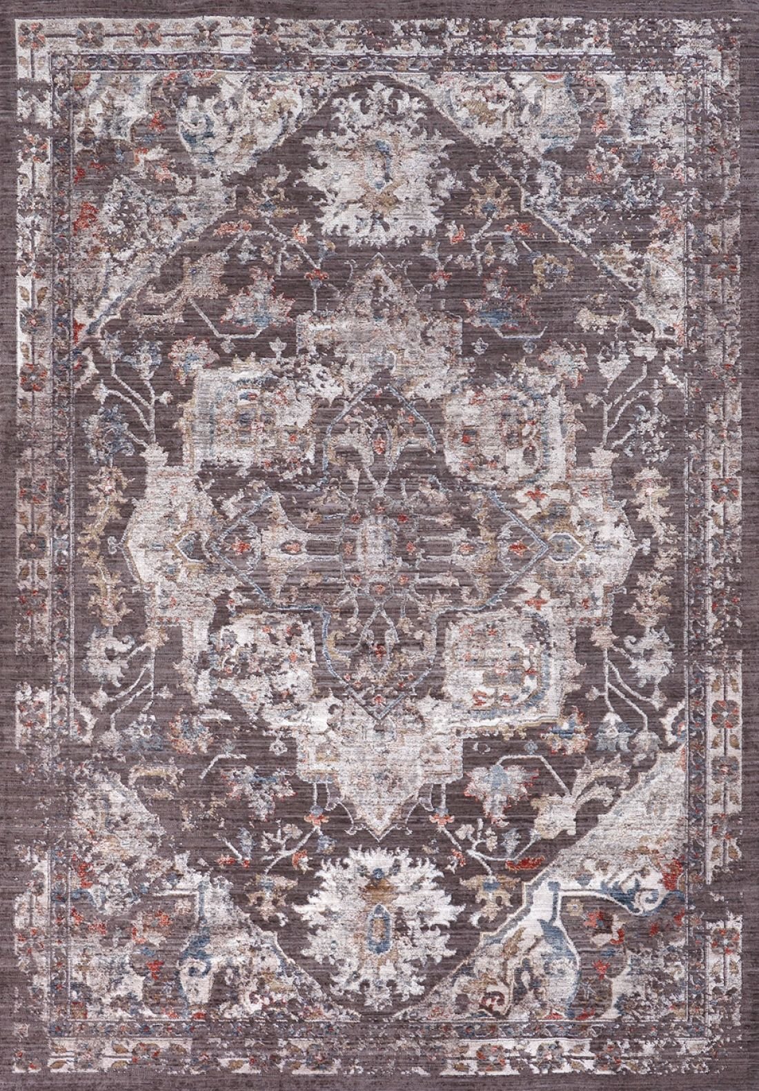 Nexus Halı Melides 72404  Vintage Multi Çerçeveli Polyester Modern Saçak Yüksek Kalite Halı