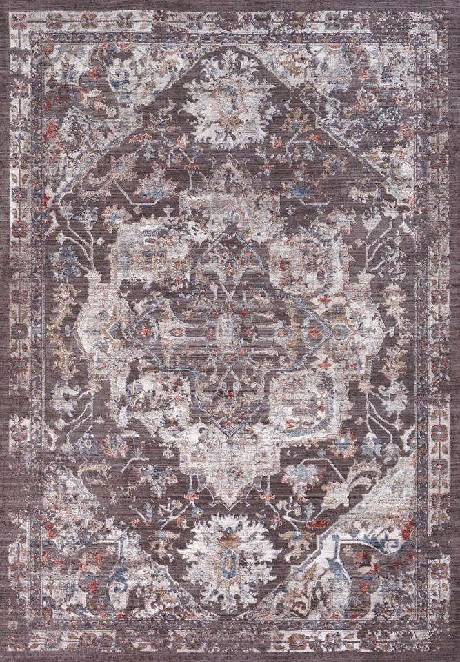 Nexus Halı Melides 72404  Vintage Multi Çerçeveli Polyester Modern Saçak Yüksek Kalite Halı