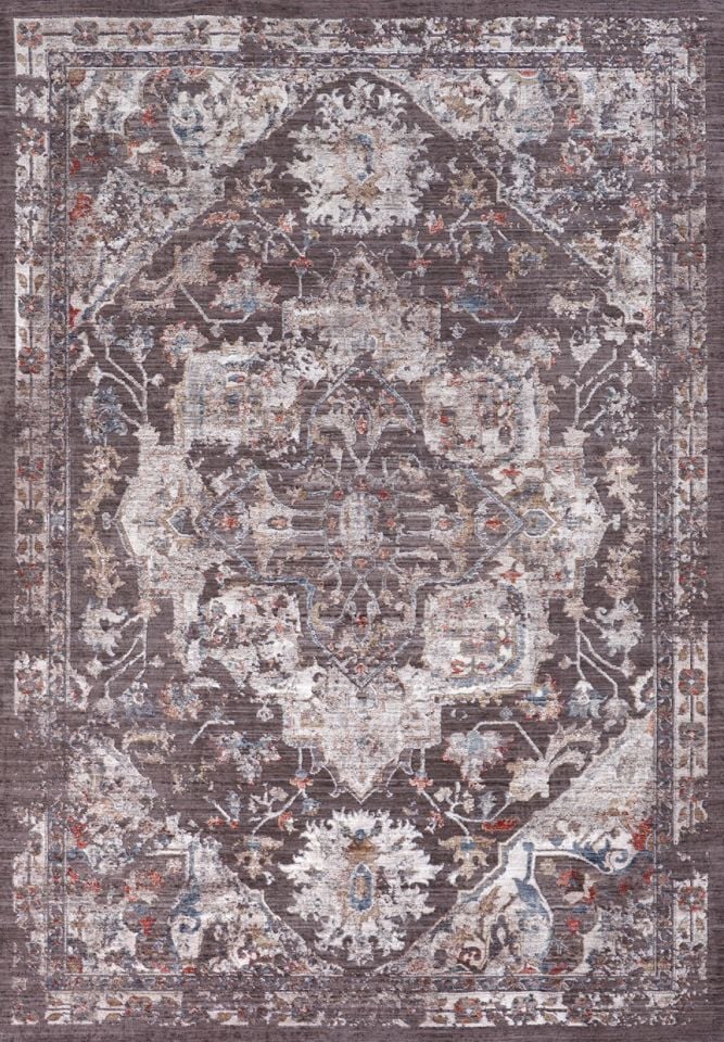 Nexus Halı Melides 72404  Vintage Multi Çerçeveli Polyester Modern Saçak Yüksek Kalite Halı