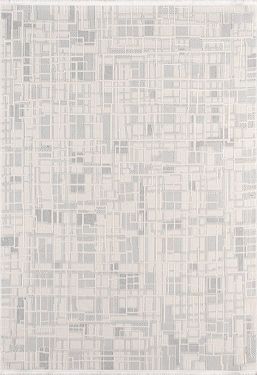 Atlas Halı Joli GJ08A Krem Gri Hav Toz Vermeyen Yumuşak Dokulu Etnik Desenlere Sahip Modern Halı