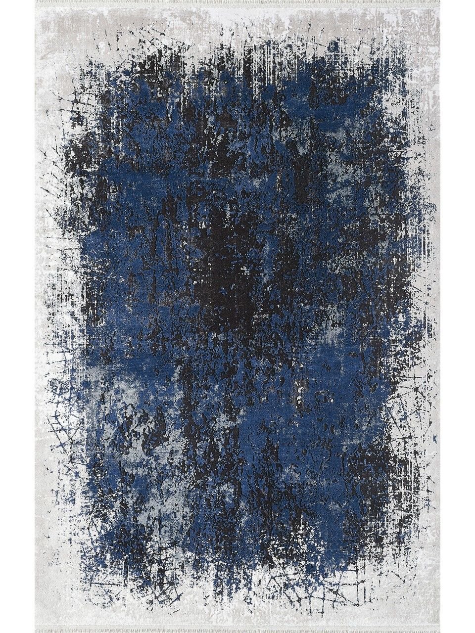 Royal Halı Babil BX05C Gri Siyah Mavi Modern Desenli Sık Dokuma  Makine Dokuması Halı