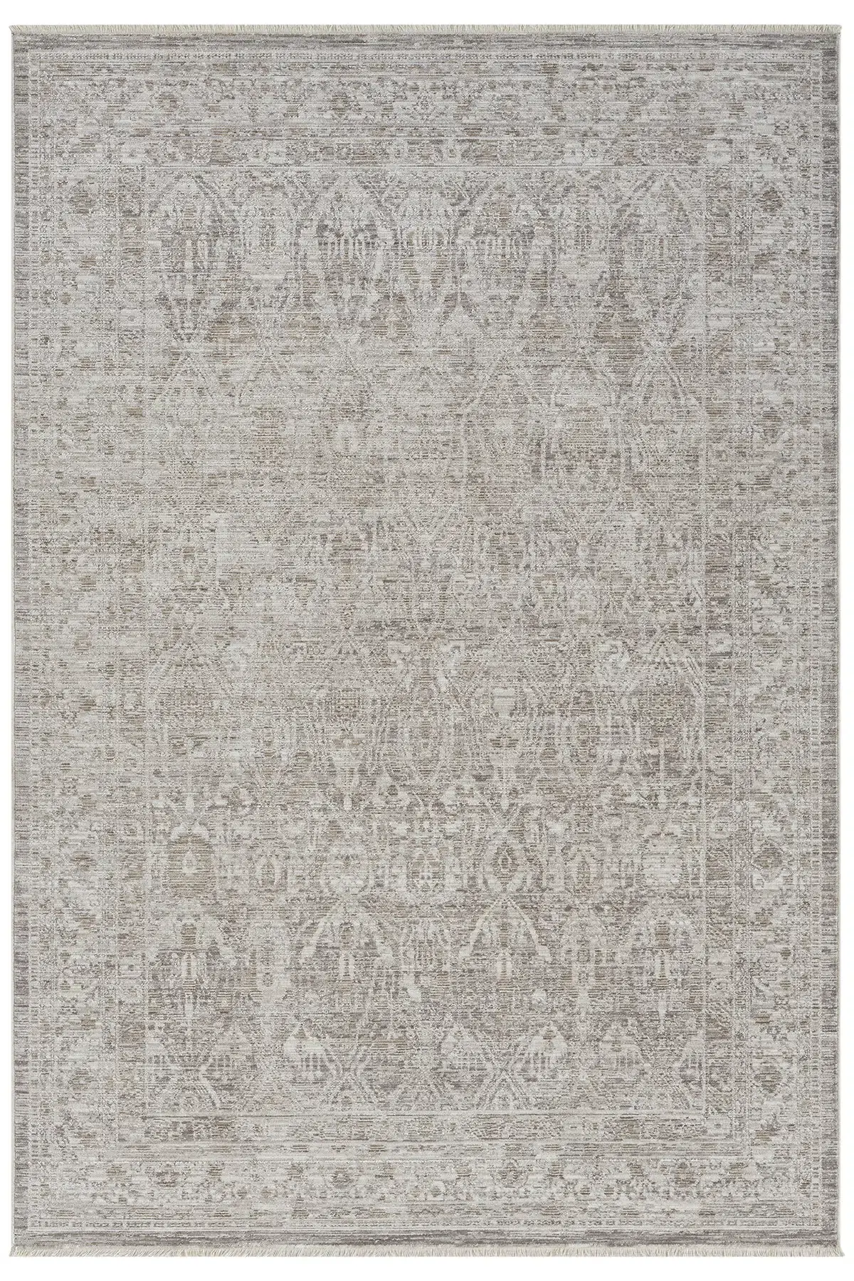 Seyran Halı Peru 10200 Bej Polyester Çerçeveli Yumuşak Doku Yüksek Kaliteli Halı