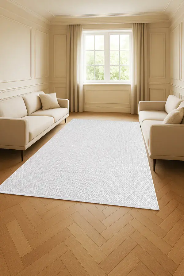 Atlas Halı Seren NF02A Krem Gri Yumuşak Dokulu Akrilik Ile Üretilen Üst Kalite Makine Dokuması Halı