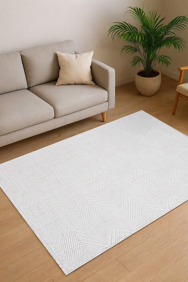 Atlas Halı Seren NF04A Krem Yumuşak Dokulu Akrilik Ile Üretilen Üst Kalite Makine Dokuması Halı
