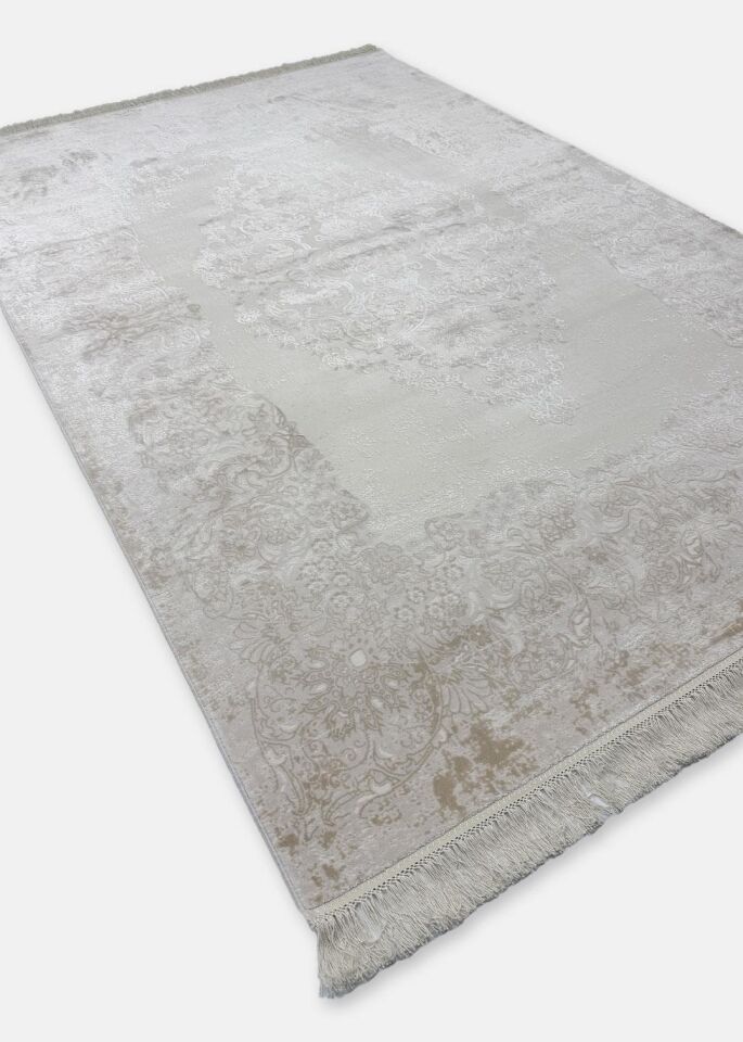 Pierre Cardin Halı Voila ZQ01D Krem Bej Modern ve Geleneksel Desenli Yüksek Kaliteli Halı