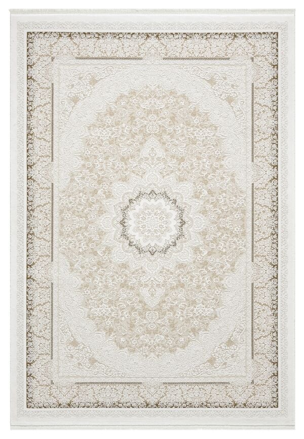 Sanat Halı Mısra 4098 Bej Yüksek Kaliteli  Akrilik Modern Şık Halı