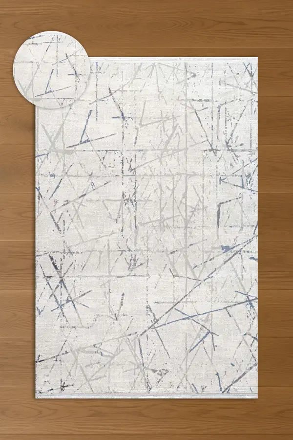 Atlas Halı Seren NF08A Mavi Gri Yumuşak Dokulu Akrilik Ile Üretilen Üst Kalite Makine Dokuması Halı