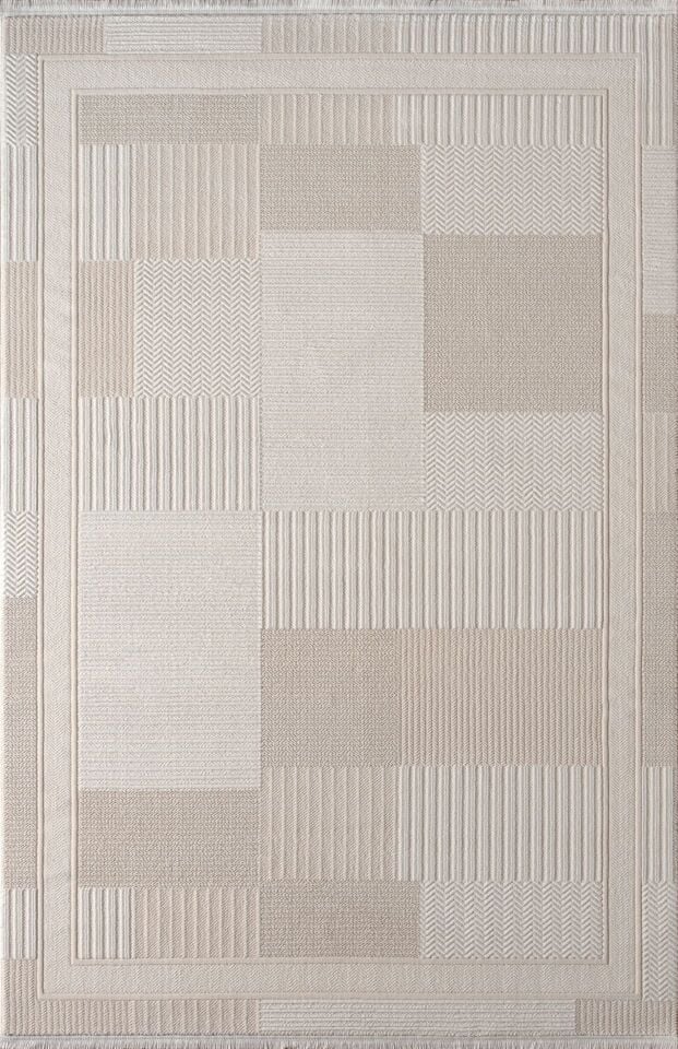 Artemis Halı Petinya 06173A Krem Bej Akrilik Polyester Çerçeveli Modern Oturma Odası Halısı