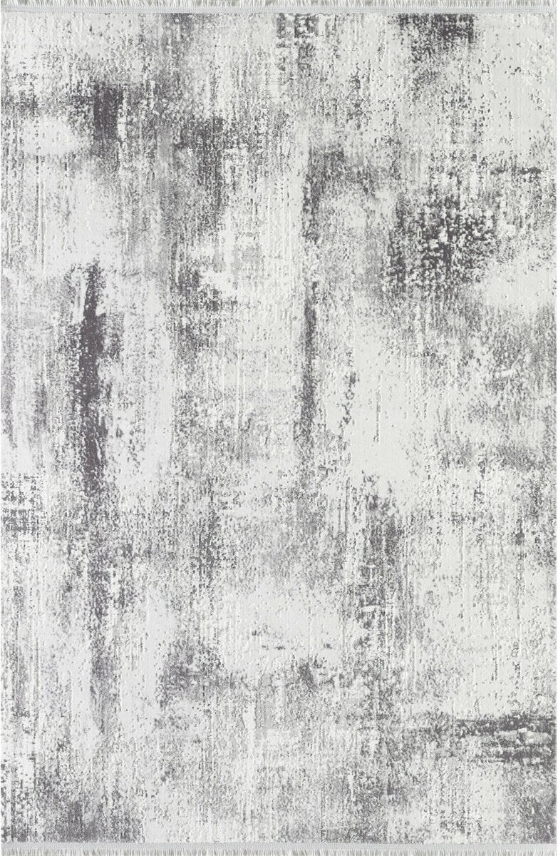 Gümüşsuyu Halı Viera 11600 Gri Akrilik Modern Şık Saçaklı Yumuşak Dokulu Halı