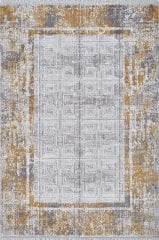 Royal Halı Nova NQ01B Gri Sarı Hav Toz Vermez Yumuşak Dokulu Yüksek Kaliteli Makine Dokuması Halı