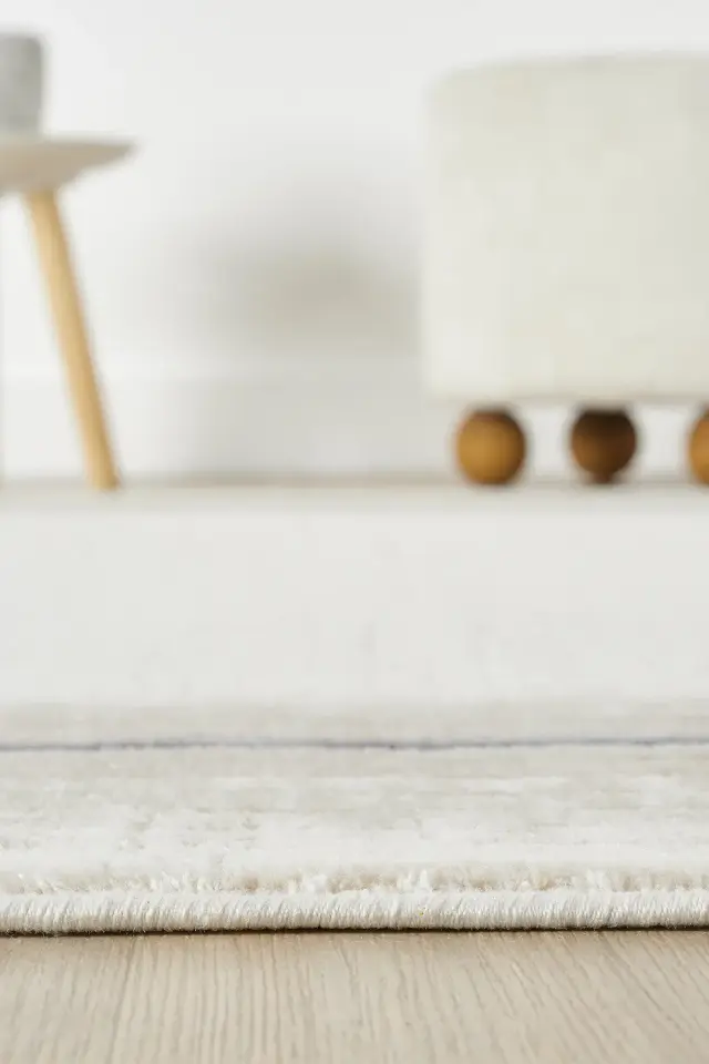 Seyran Halı Asya 526 Mavi Akrilik Çerçeveli Dokuma Taban Saçaklı Modern Şık Halı