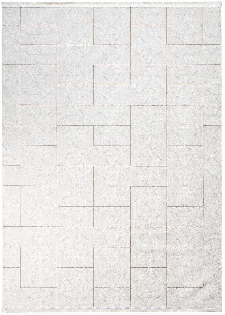 Louis Casa Efes 3157B Sarı Modern Saçaklı Yumuşak Dokulu Halı