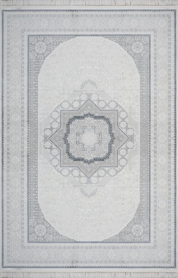 Sanat Halı Gravita 3871 Gri Akrilik Polyester Yüksek Kalite Dokuma Taban Modern Şık Halı