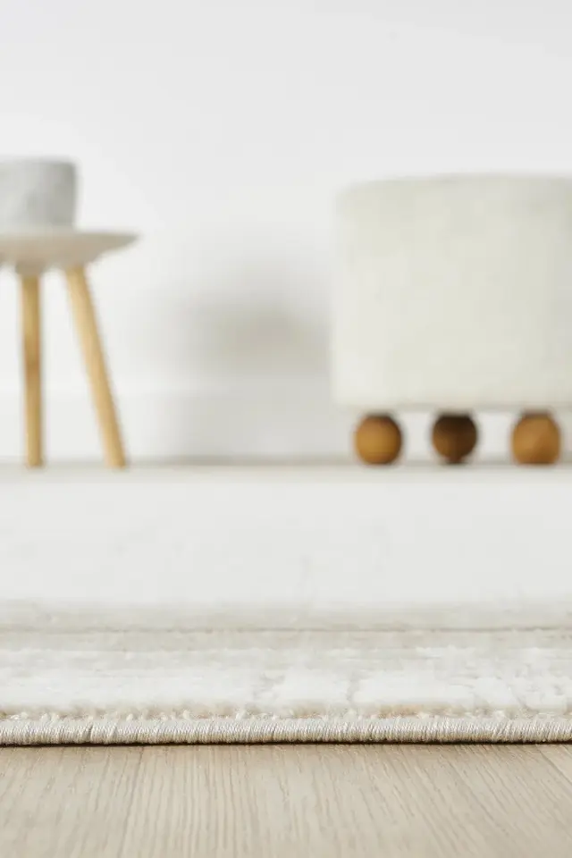 Seyran Halı Asya 526 Vizon Akrilik Çerçeveli Dokuma Taban Saçaklı Modern Şık Halı