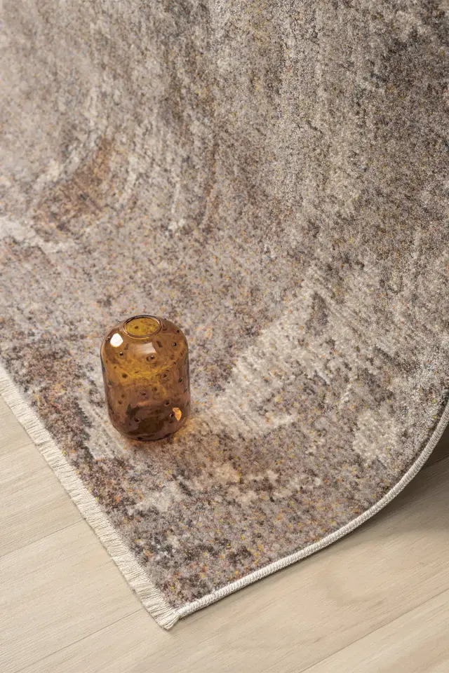 Seyran Halı Asır 251 Gri Polyester Modern Şık Yumuşak Dokulu Saçaklı Halı