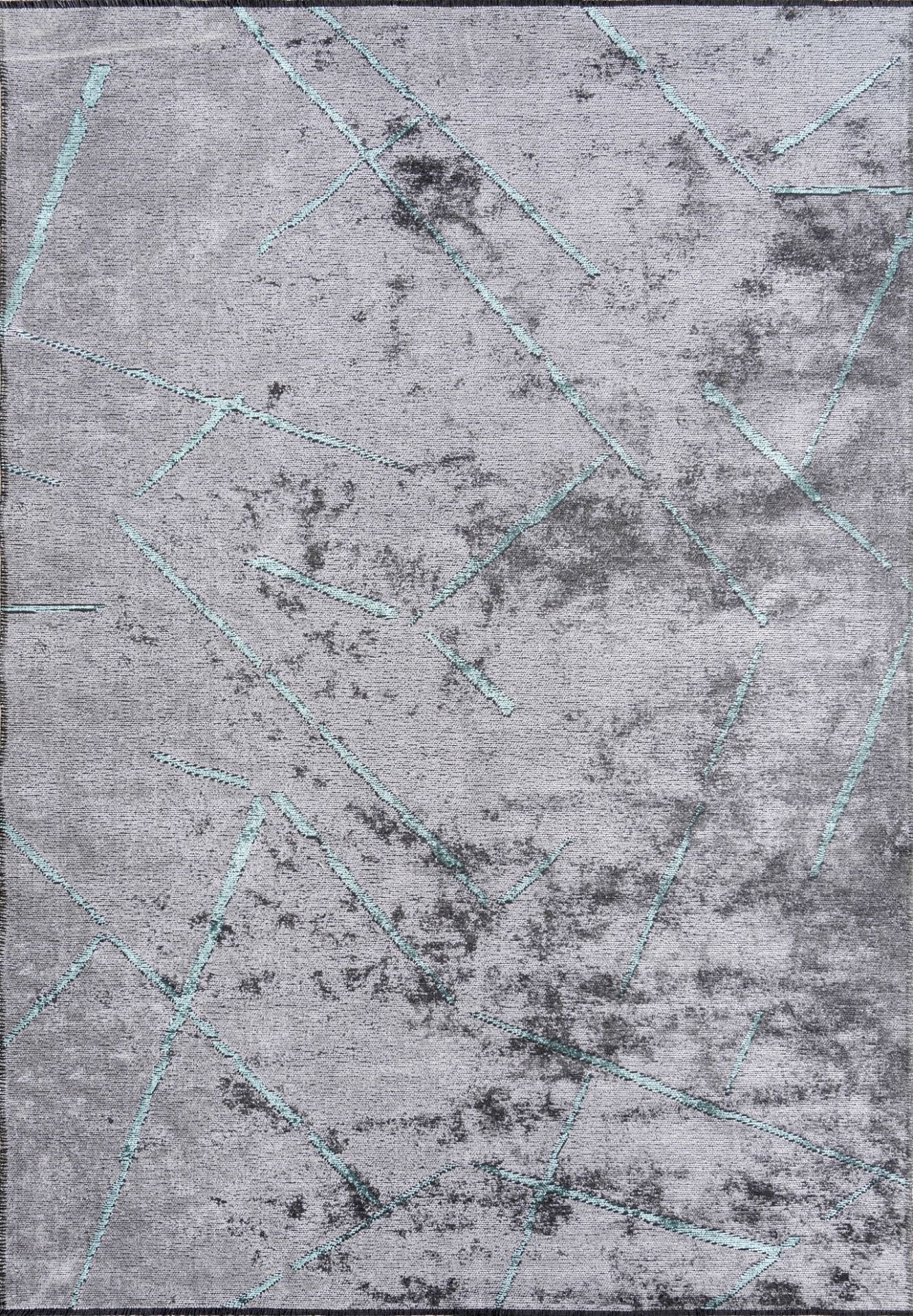 Pierre Cardin Halı Azur UZ02A Gri Mavi Pamuk Akrilik Yumuşak Dokulu Modern Kilim Halı