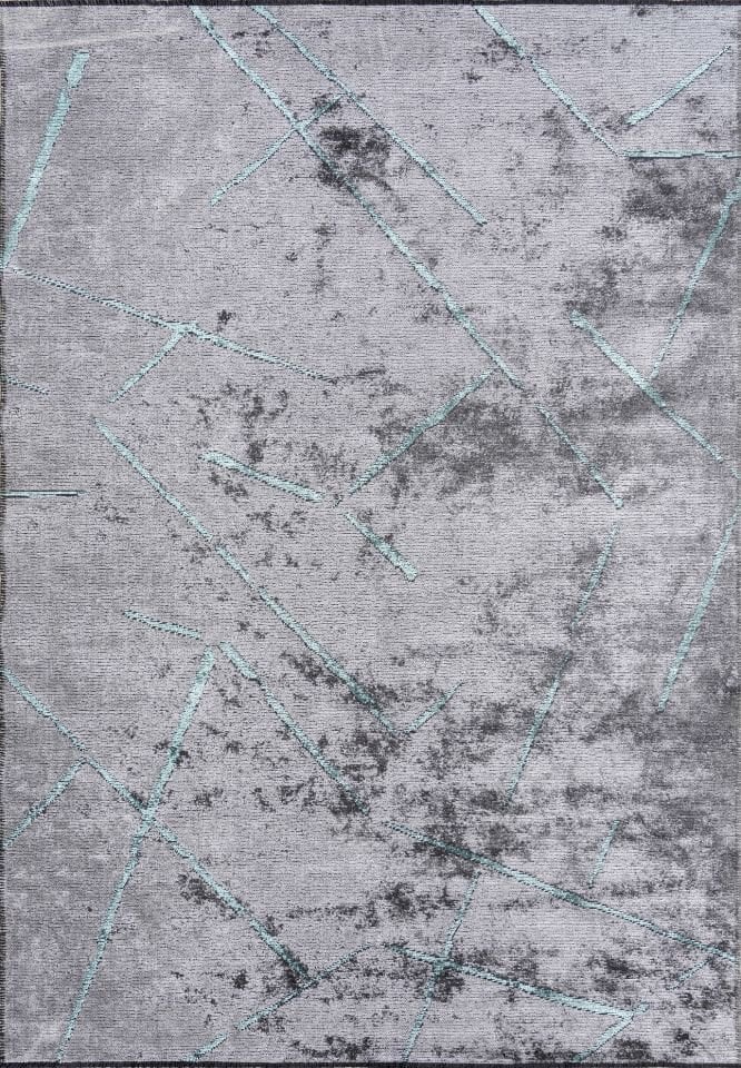 Pierre Cardin Halı Azur UZ02A Gri Mavi Pamuk Akrilik Yumuşak Dokulu Modern Kilim Halı