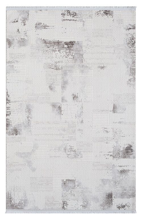 Seyran Halı Asya 527 Gri Akrilik Dokuma Taban Saçaklı Modern Şık Halı