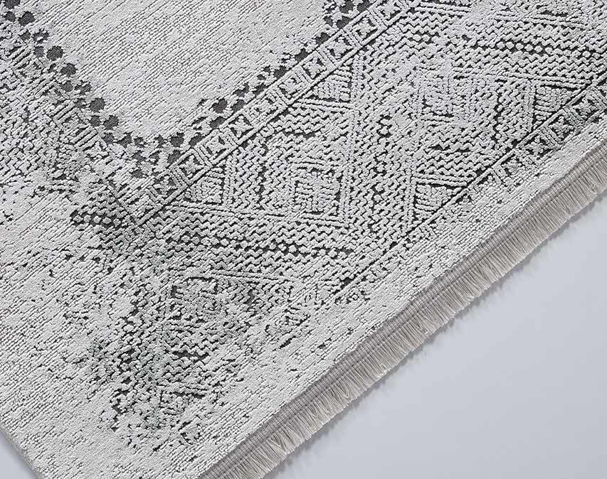 Gümüşsuyu Halı Black & Brown 15463 Su Yeşili Doğal İplik Çerçeveli Dokuma Taban Halı